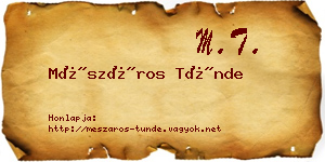 Mészáros Tünde névjegykártya